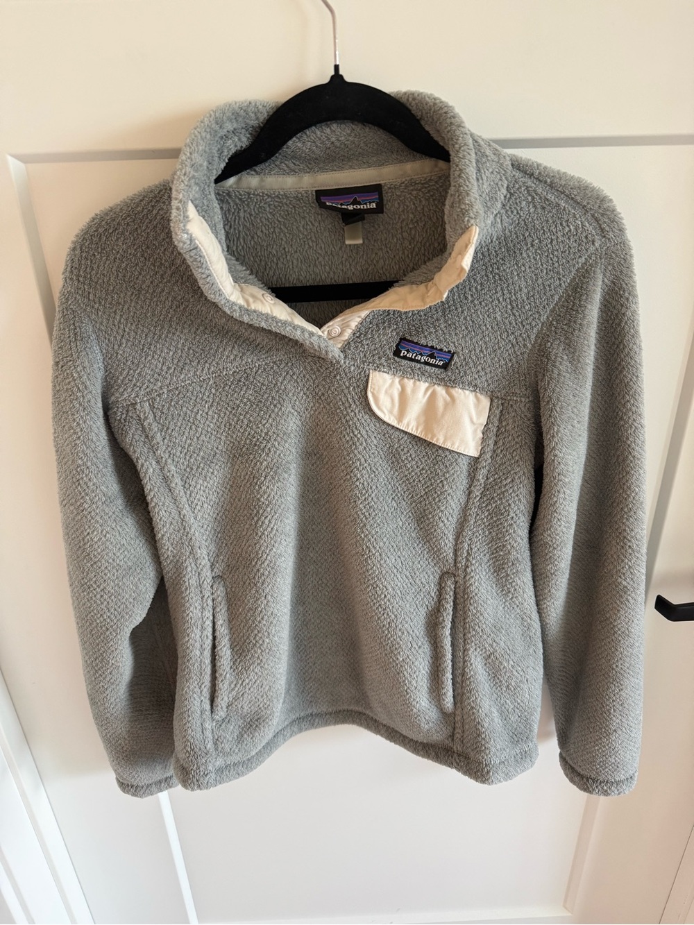 Patagonia Synchilla Snap-T Fleece Pullover Women’s Small Gray Cream Lightweight